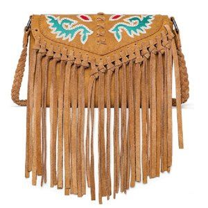 Montana West Braided Leather Crossbody Purse